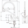 Смеситель CERSANIT для кухни VIVO однорычажный с фильтром с гибким изливом, хром 68217